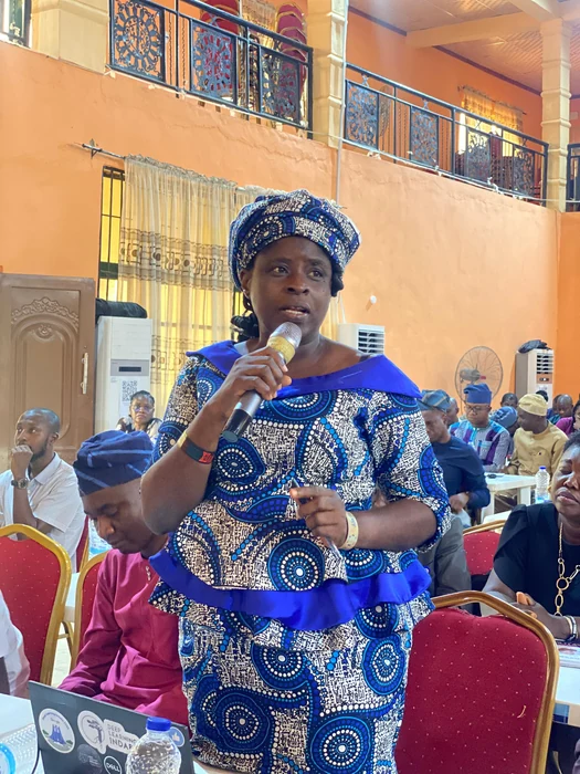 Esther speaking at an academic engagement